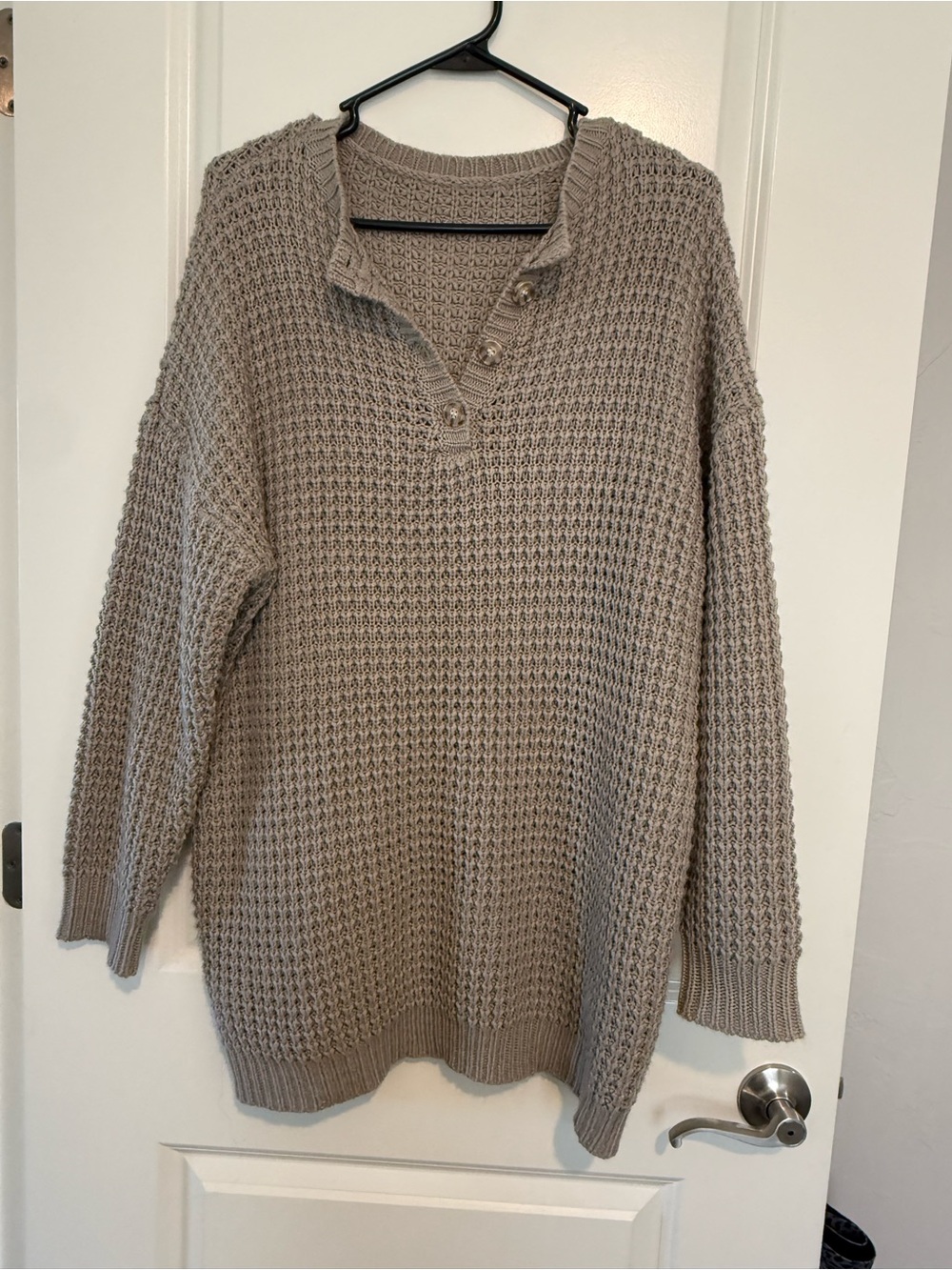 SHEIN CURVE TAUPE WAFFLE KNIT 0XL